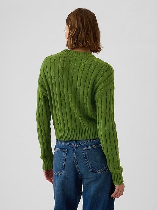 Cable-Knit Cropped Sweater Product Image