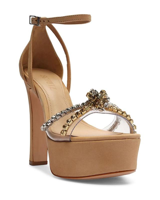 Fall 22 Jayda Platform Nubuck Sandal - 7.5 Light Beige Nubuck Product Image