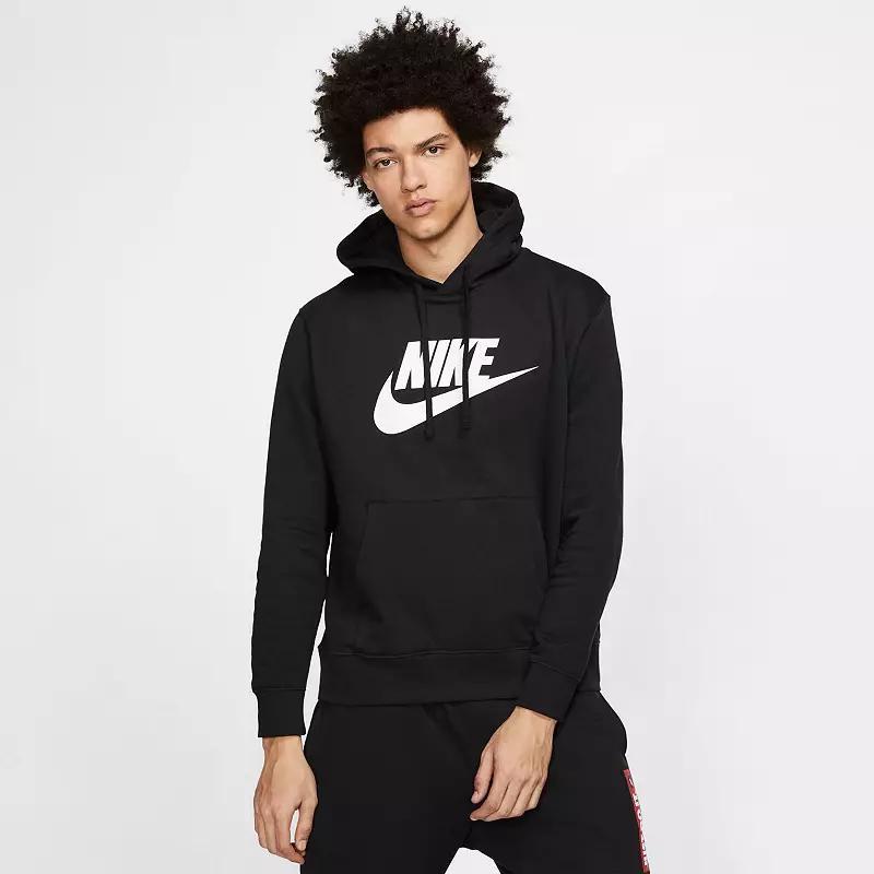 Mens Nike Sportswear Club Logo Pullover Hoodie Grey Product Image