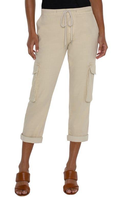 Liverpool Los Angeles Rascal Drawstring Waist Slouchy Crop Cargo Pants Product Image