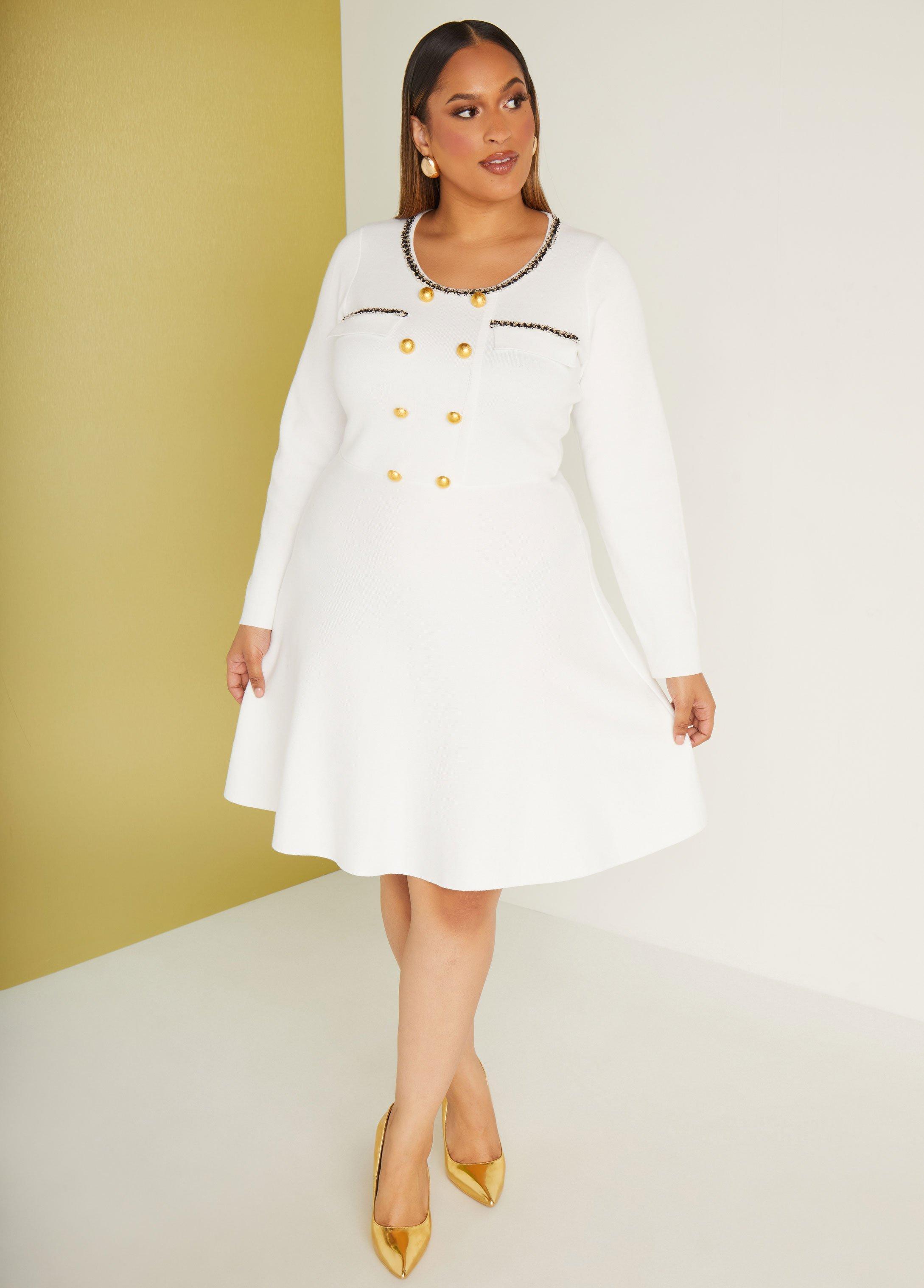 Button Detailed A Line Dress Product Image