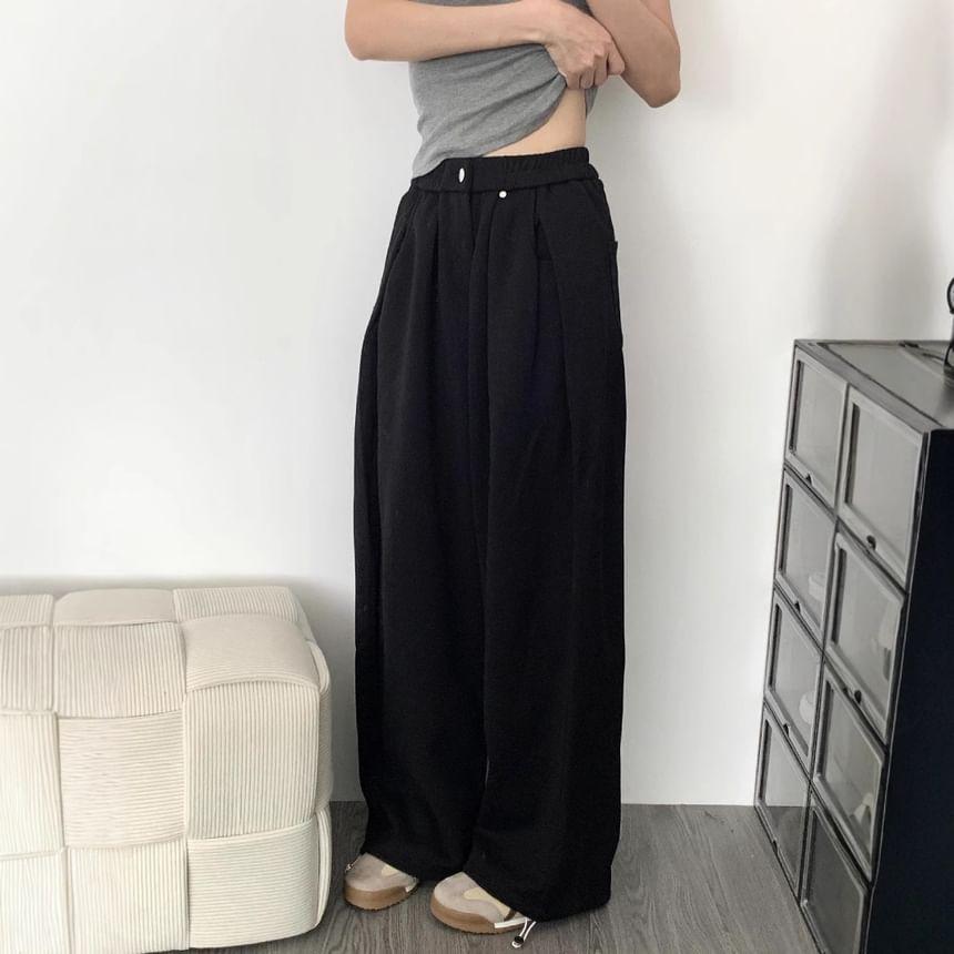 Elastic Waist Wide Leg Sweatpants Product Image