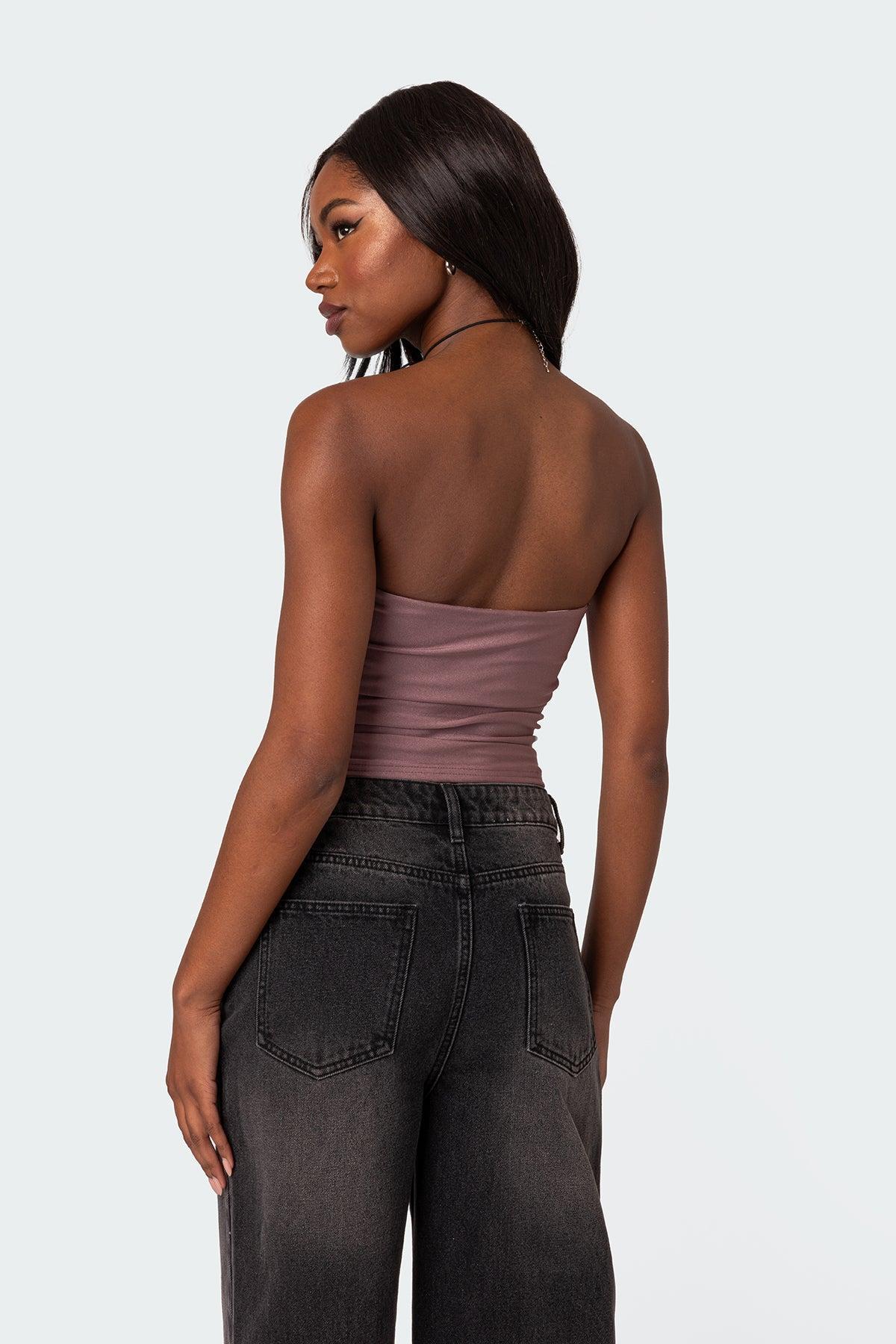 Maxeen Shiny Gathered Tube Top Product Image