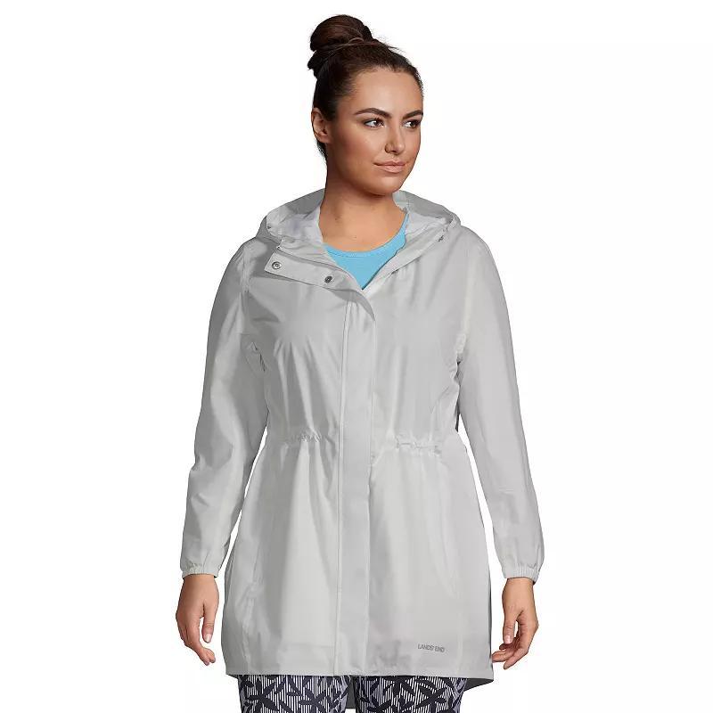 Plus Size Lands End Hooded Packable Raincoat, Womens Product Image