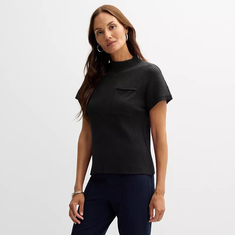 Womens Nine West Mock Neck Sweater Pocket Tee product image