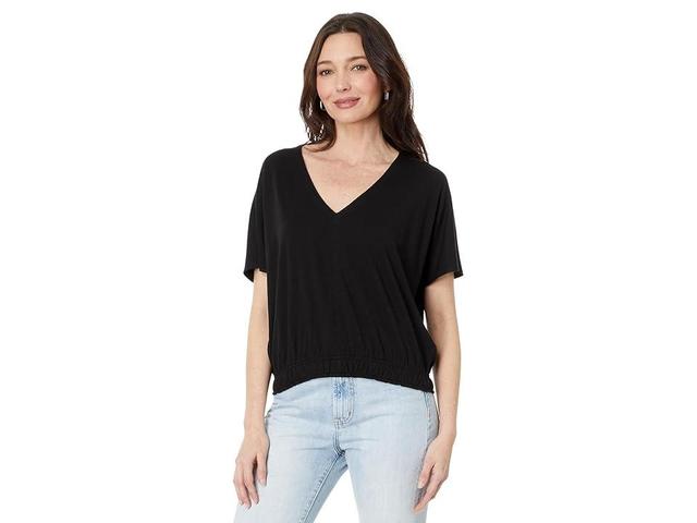 Lilla P Elastic Hem V-Neck Dolman Women's Clothing Product Image