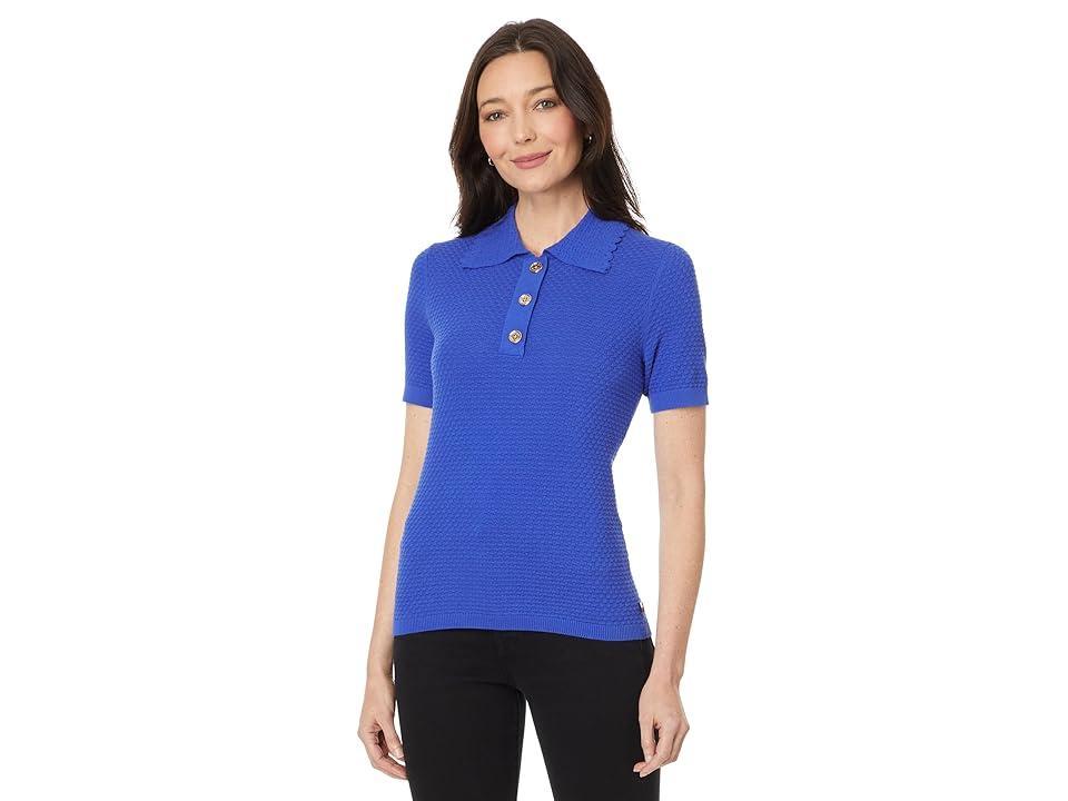 Women's Cotton Textured Polo Top Product Image