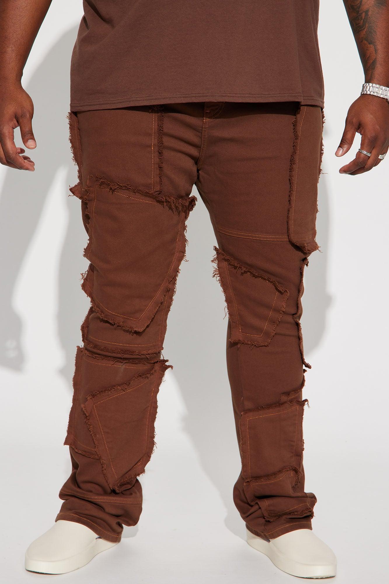 Unravel Stacked Skinny Flare Jeans - Brown Product Image