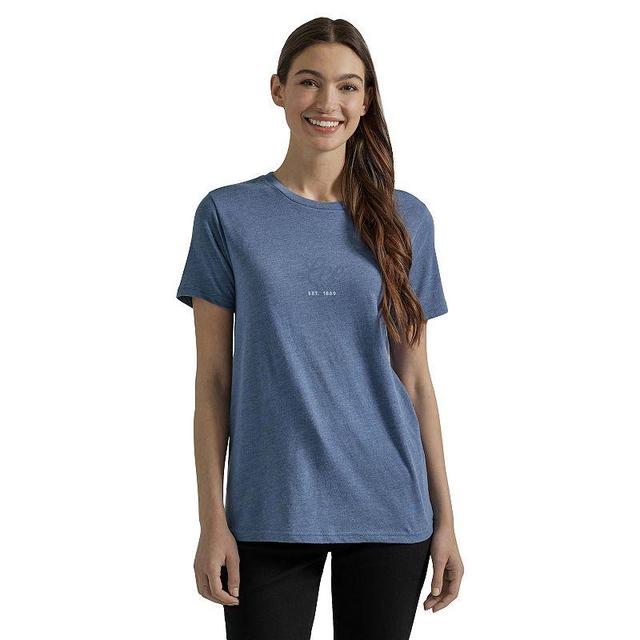 Womens Lee Crewneck Graphic Tee Indigo Grey Product Image