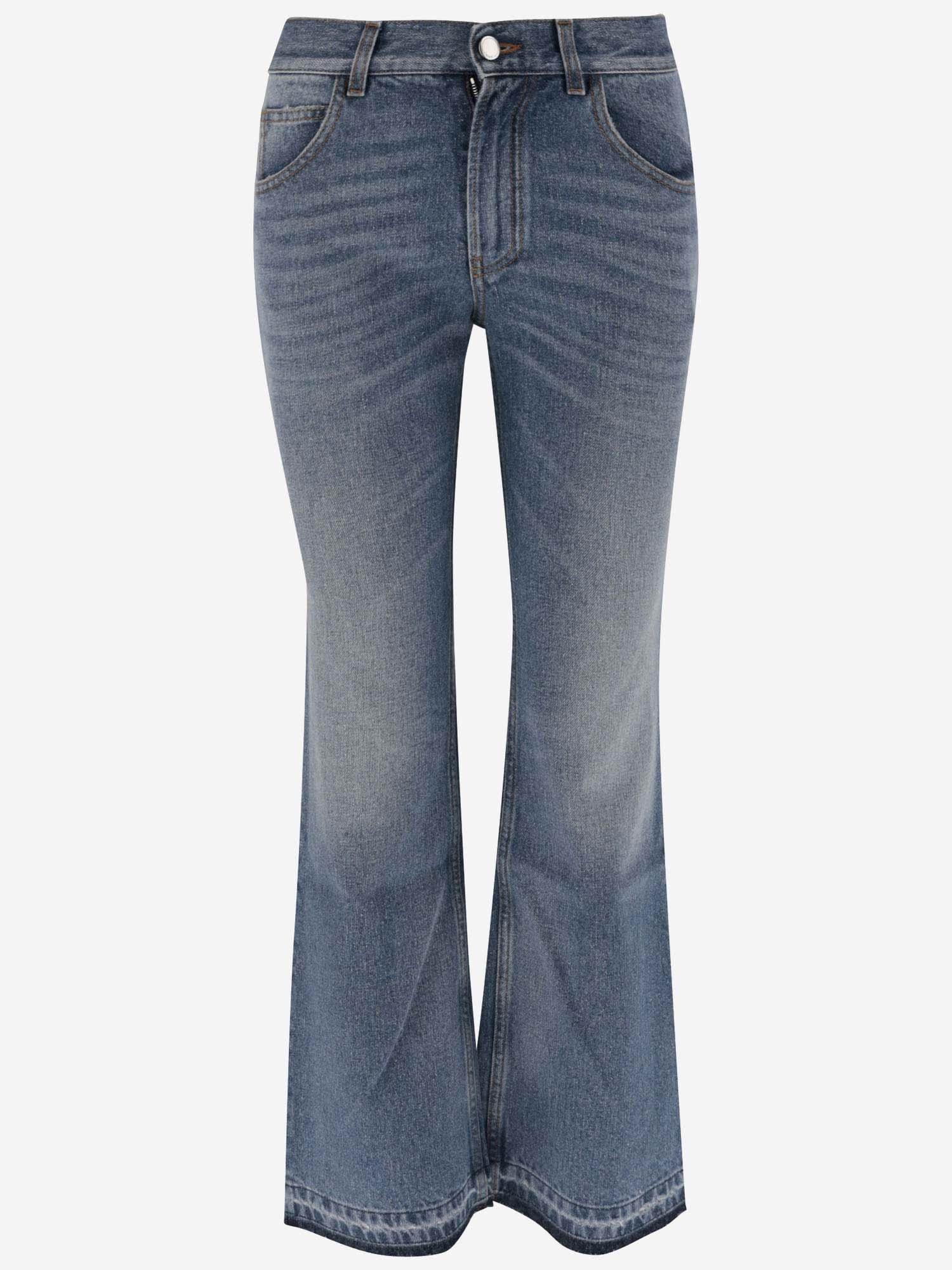 Cotton Blend Jeans In Blue Product Image