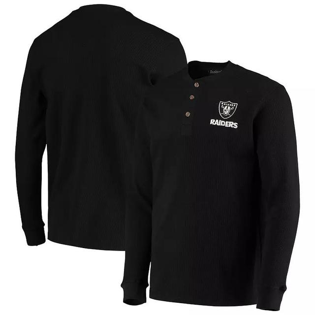 Mens Dunbrooke Black Las Vegas Raiders Logo Maverick Thermal Henley Long Sleeve T-Shirt Product Image