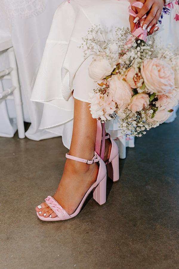 The Minnie Faux Leather Heel In Light Pink Product Image