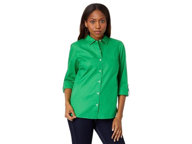 Tommy Hilfiger Solid Roll Tab (Fern) Women's Clothing Product Image