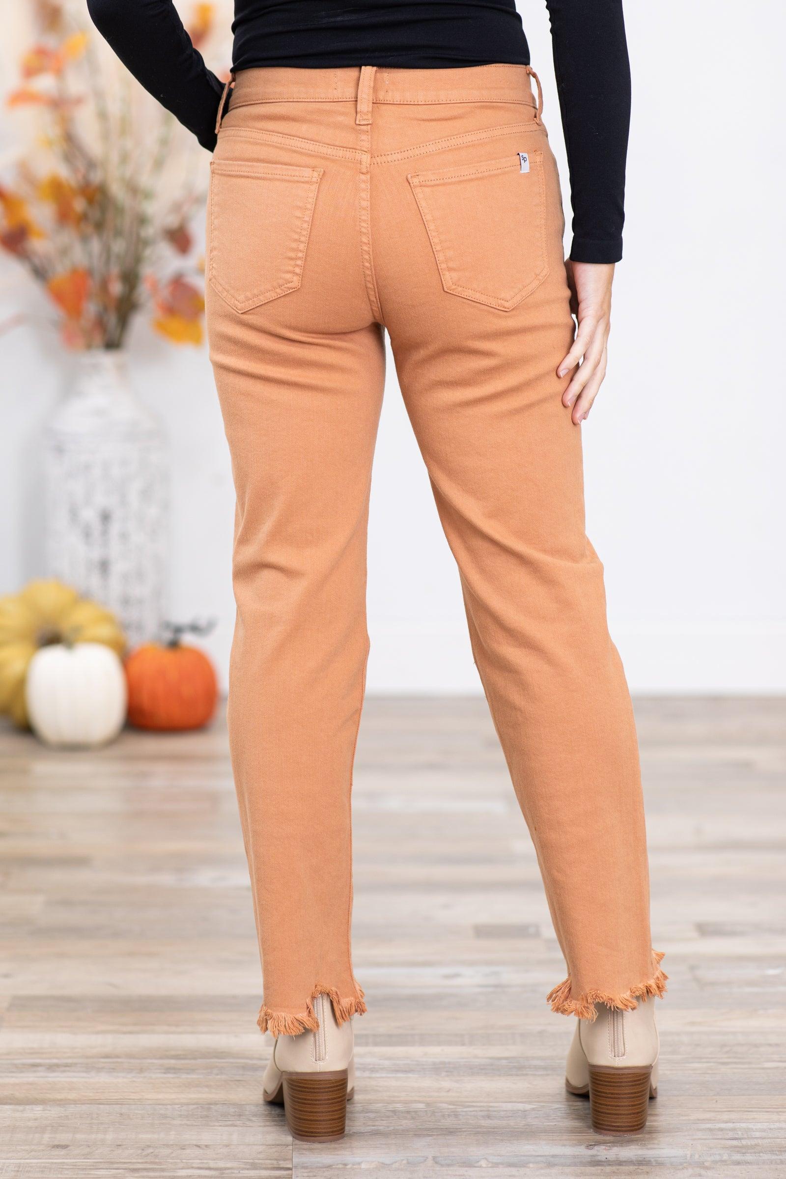 Sneak Peek Light Camel Straight Leg Jeans Product Image