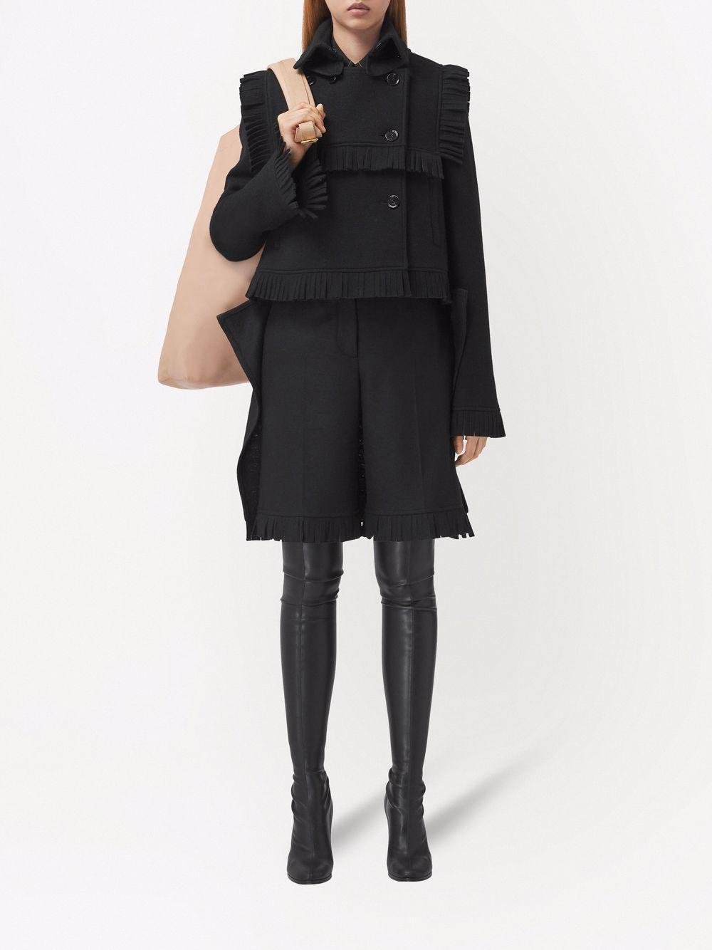 BURBERRY Fringed Collared Jacket In Black Product Image