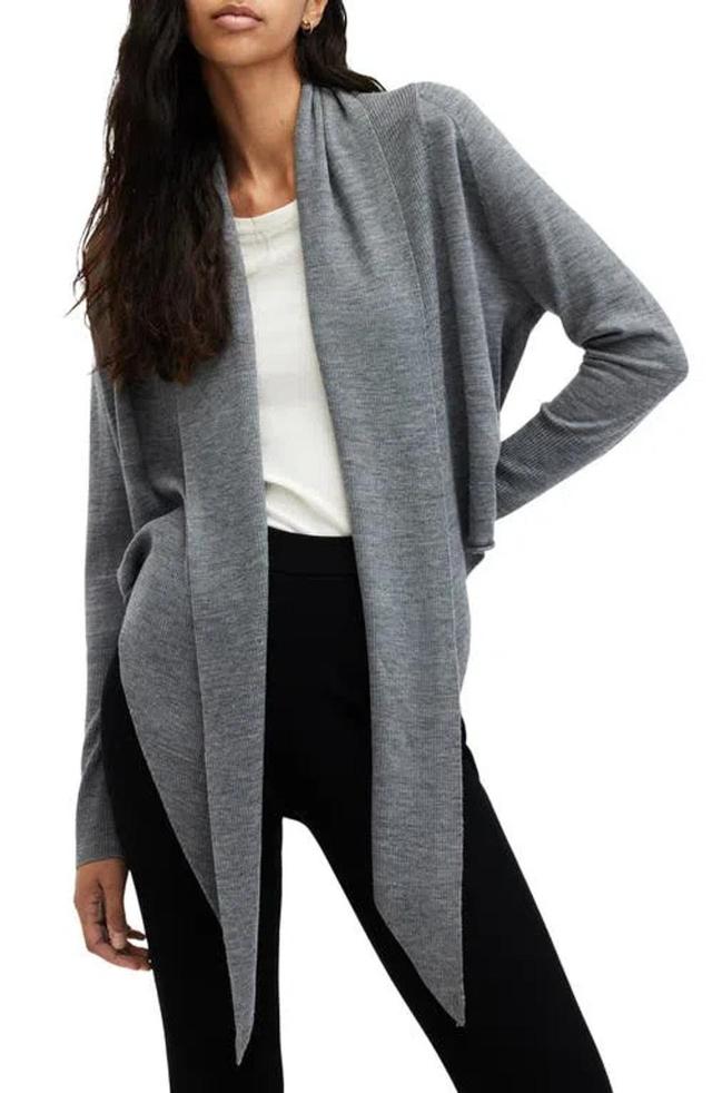 Wasson Pirate Wrap Merino Wool Cardigan In Grey Marl Product Image