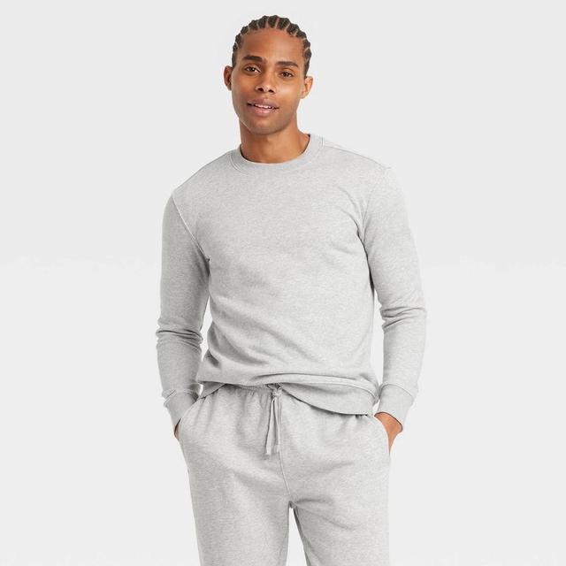 Mens Regular Fit Crewneck Pullover Sweatshirt - Goodfellow & Co Heathered Gray XL Product Image