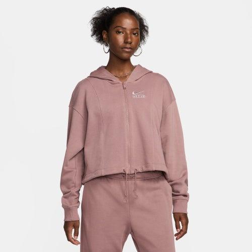 Nike Womens Air OS Fleece Full-Zip - White/Pink Product Image