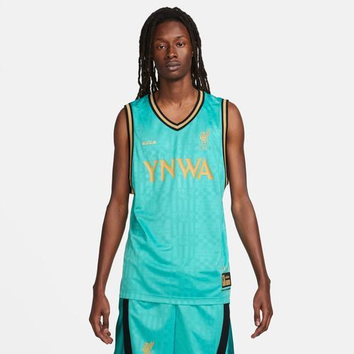 Nike Mens Nike LeBron LFC DNA Jersey - Mens Washed Teal/Truly Gold Product Image