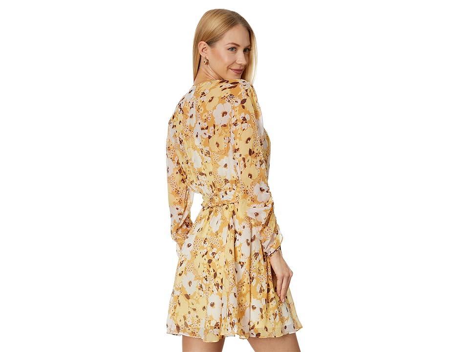 Joie Clara Floral Long Sleeve Silk Minidress Product Image