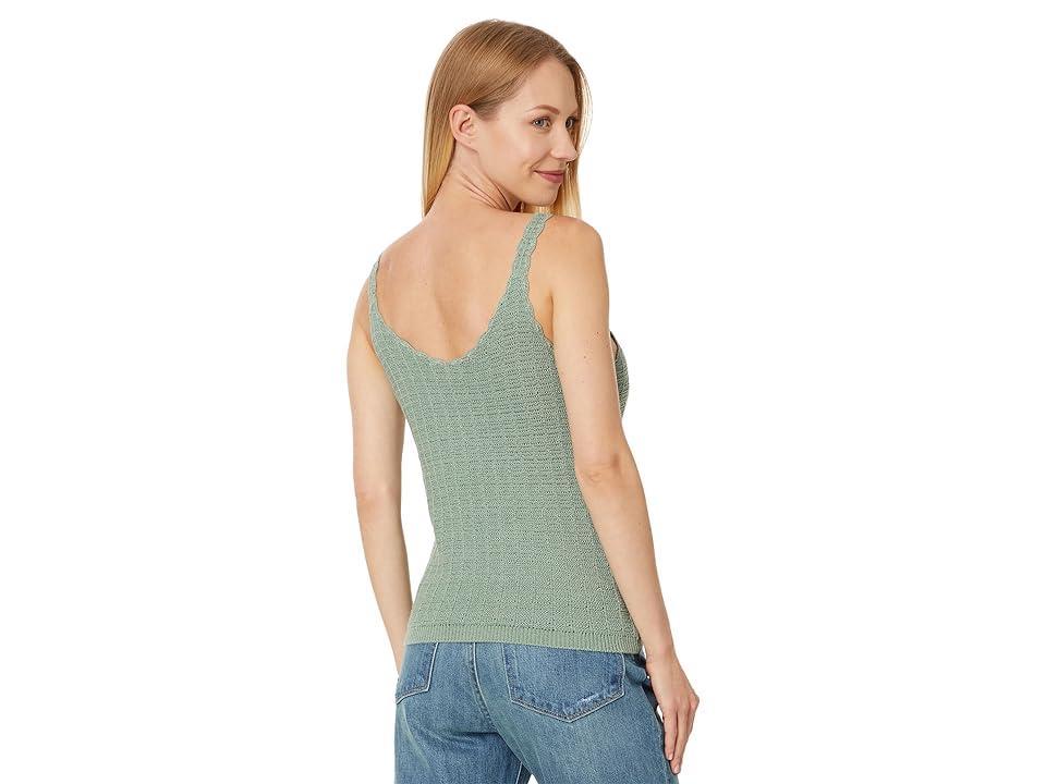 Womens Linen-Blend Scallop Knit Tank Product Image