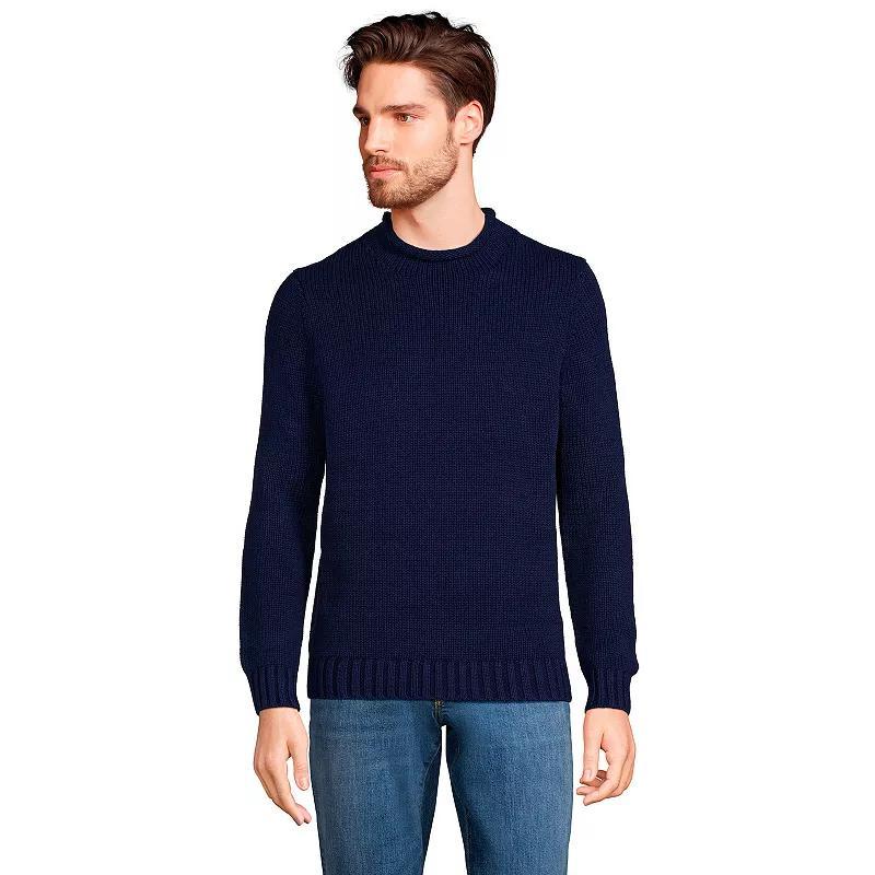 Lands End Mens Cotton Drifter Rollneck Sweater Product Image