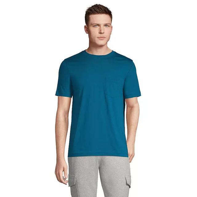 Big & Tall Lands End Supima Pocket Tee, Mens Radiant Blue Product Image