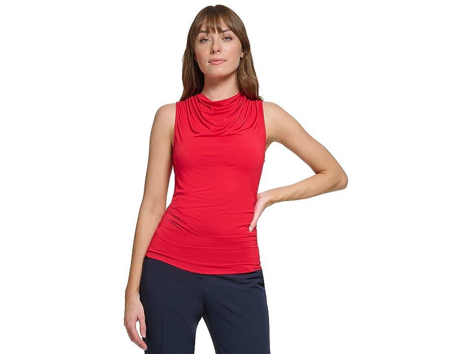 Tommy Hilfiger Sleeveless Cowl Neck Blouse (Samba) Women's Clothing Product Image