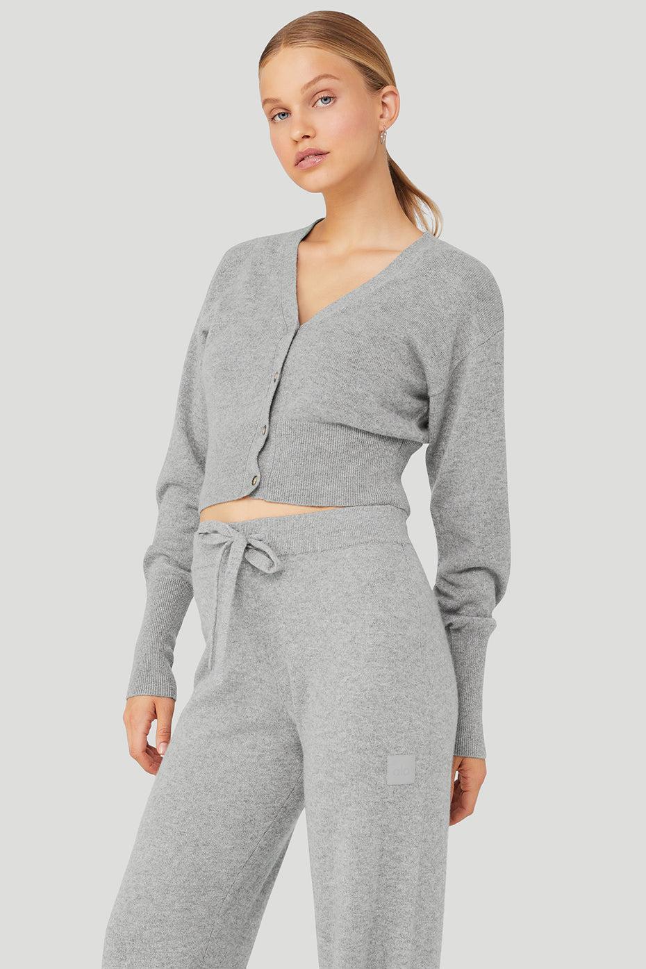 Cashmere Jet Set Cardigan - Dove Grey Heather Female Product Image