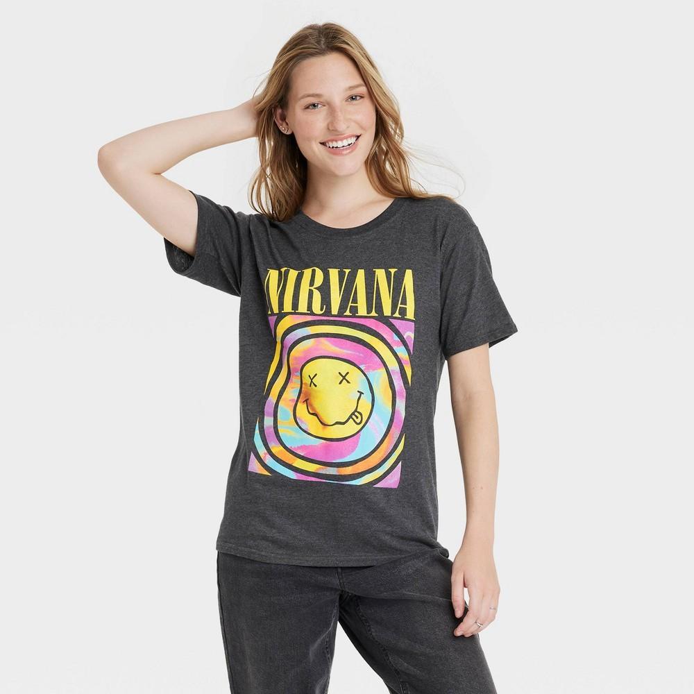 Womens Nirvana Short Sleeve Graphic T-Shirt - Black Product Image