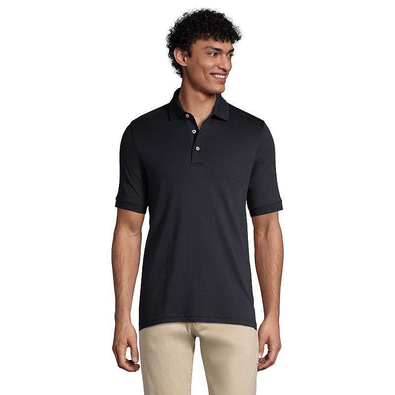 Big & Tall Lands End Classic-Fit Supima Polo, Mens White Product Image