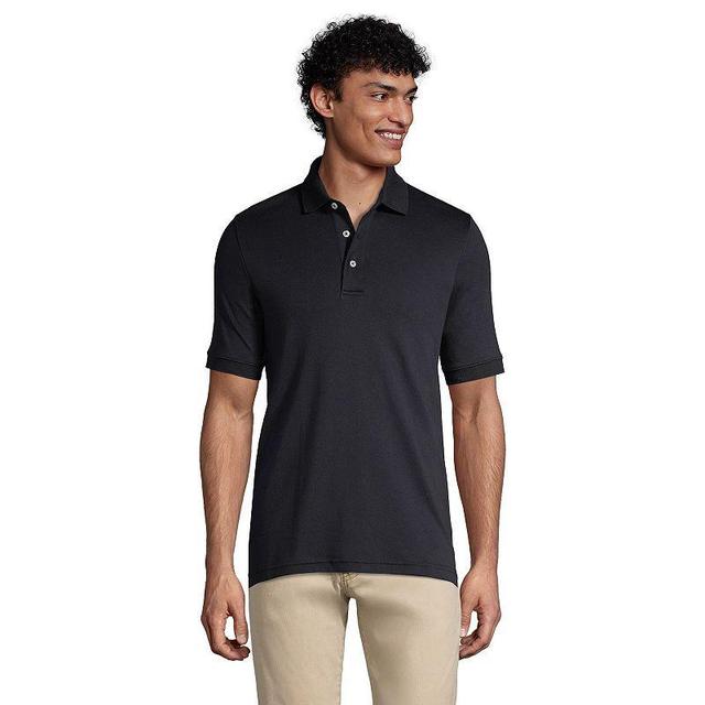 Big & Tall Lands End Tailored-Fit Super Soft Supima Polo, Mens Radiant Blue Product Image