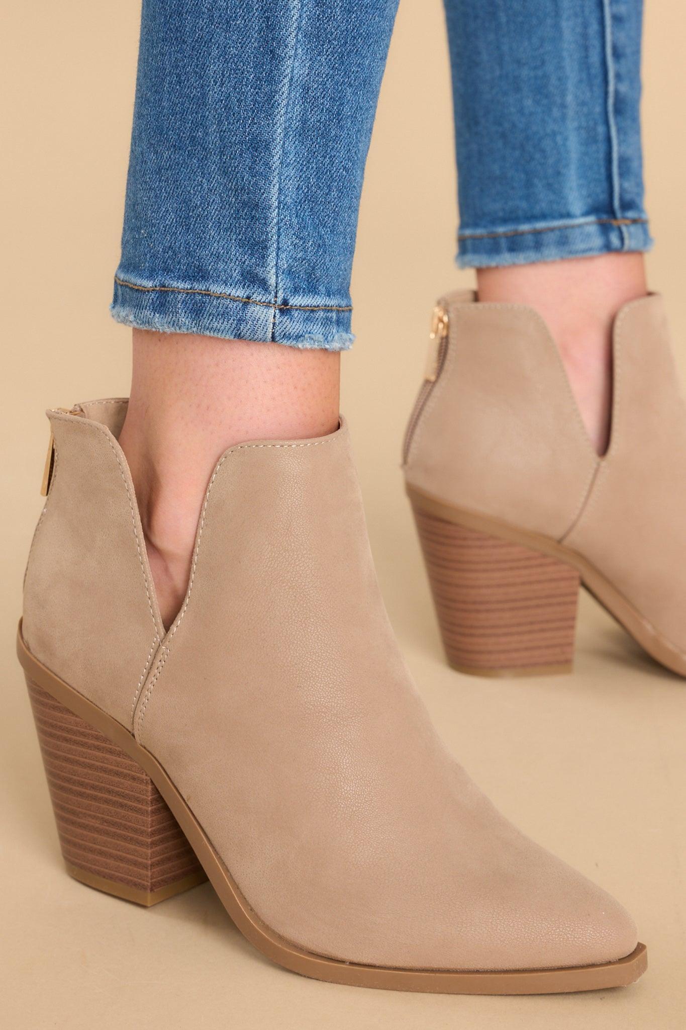 The Big Show Taupe Ankle Booties Product Image