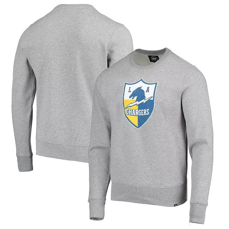 Mens 47 Heathered Gray Los Angeles Chargers Imprint Headline Throwback Fleece Pullover Sweatshirt Product Image