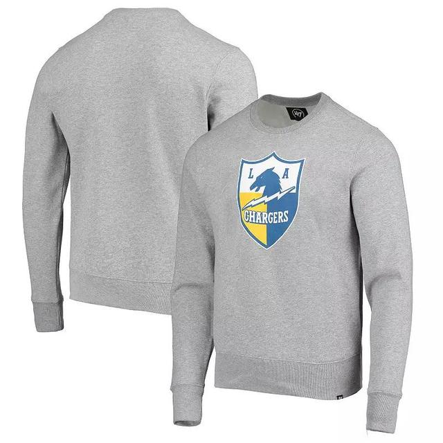 Mens 47 Heather Gray Los Angeles Chargers Imprint Headline Throwback Fleece Pullover Sweatshirt Product Image