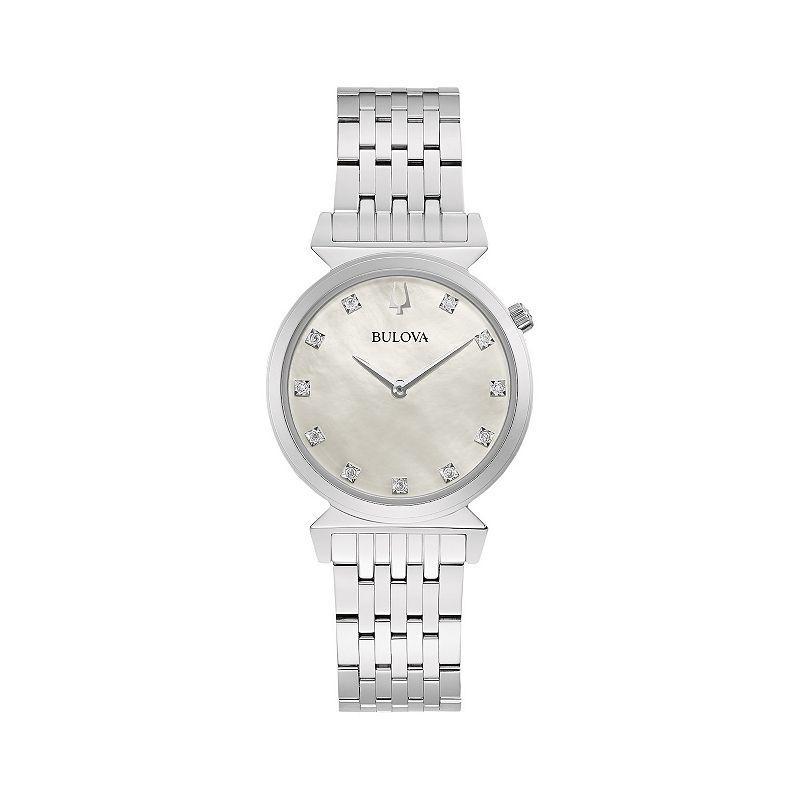 Bulova Womens Stainless Steel Diamond Accent Watch - 96P216 Silver Tone Product Image