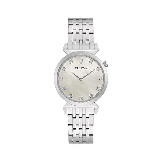 Bulova Womens Stainless Steel Diamond Accent Watch - 96P216 Silver Tone Product Image