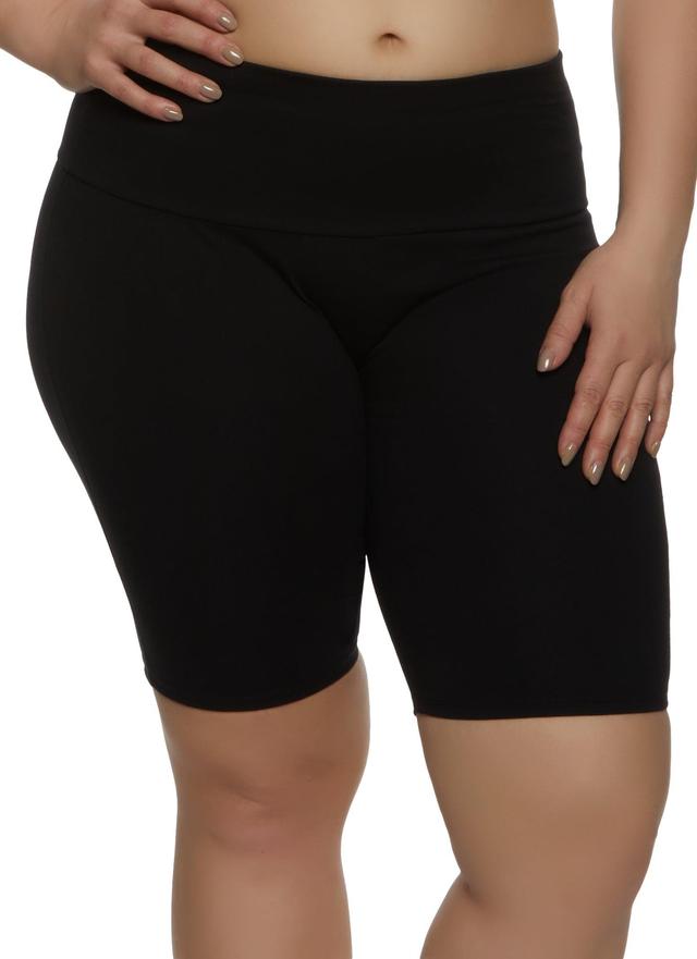 Womens Plus Size High Waist Basic Biker Shorts Product Image