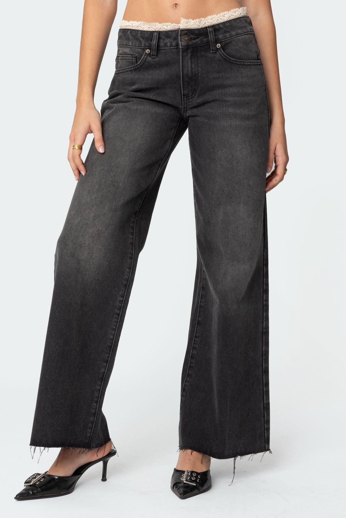 Karlie Lace Trim Jeans Product Image