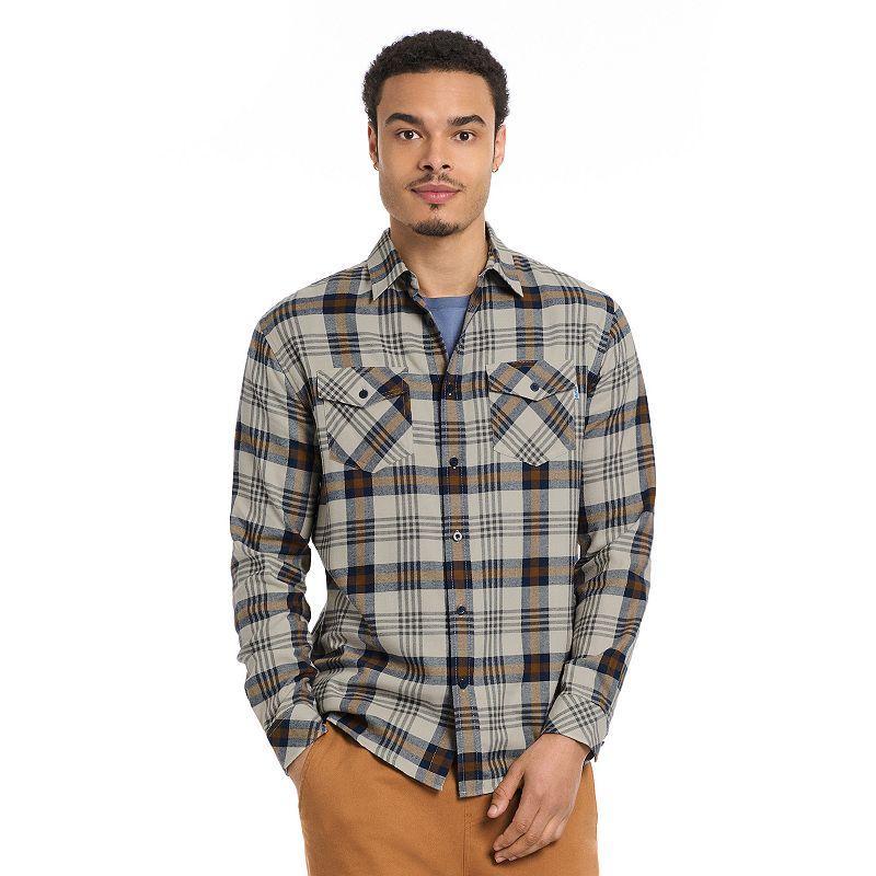 Hurley Mens Plaid Button-Up Flannel Shirt Ivory Product Image