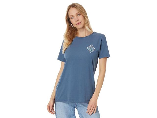 Salty Crew Floral Tippet Boyfriend Tee (Denim) Women's Clothing Product Image