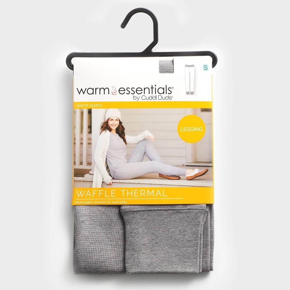 Warm Essentials by Cuddl Duds Womens Waffle Thermal Leggings - Graphite Heather XXL Product Image