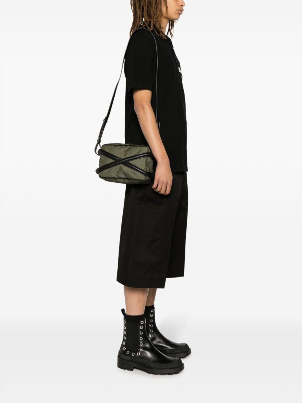 Panelled-leather Gabardine Bag In Grün Product Image