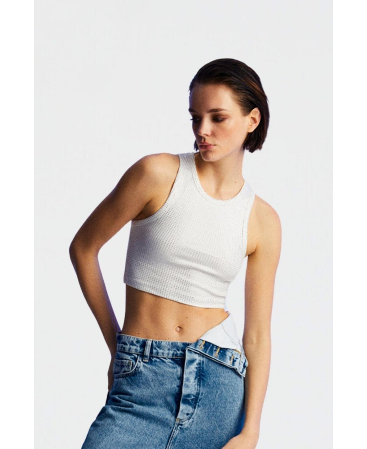 Nocturne Womens Embellished Crop Top Product Image