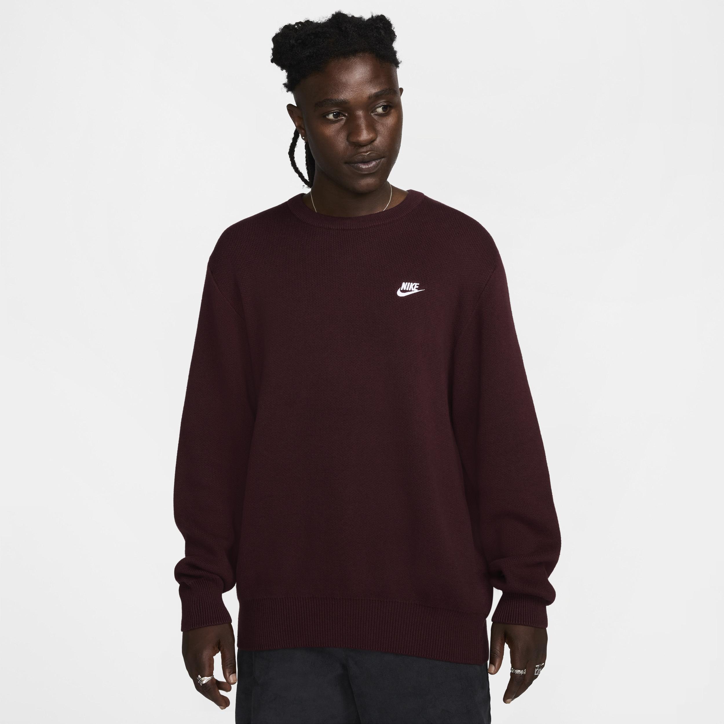 Nike Mens Nike Club Crew Sweater - Mens Burgundy Crush/White Product Image