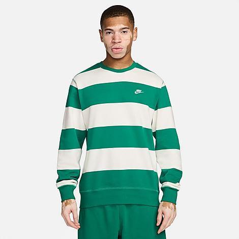 Nike Mens Club Fleece Striped Heavyweight French Terry Crew Product Image