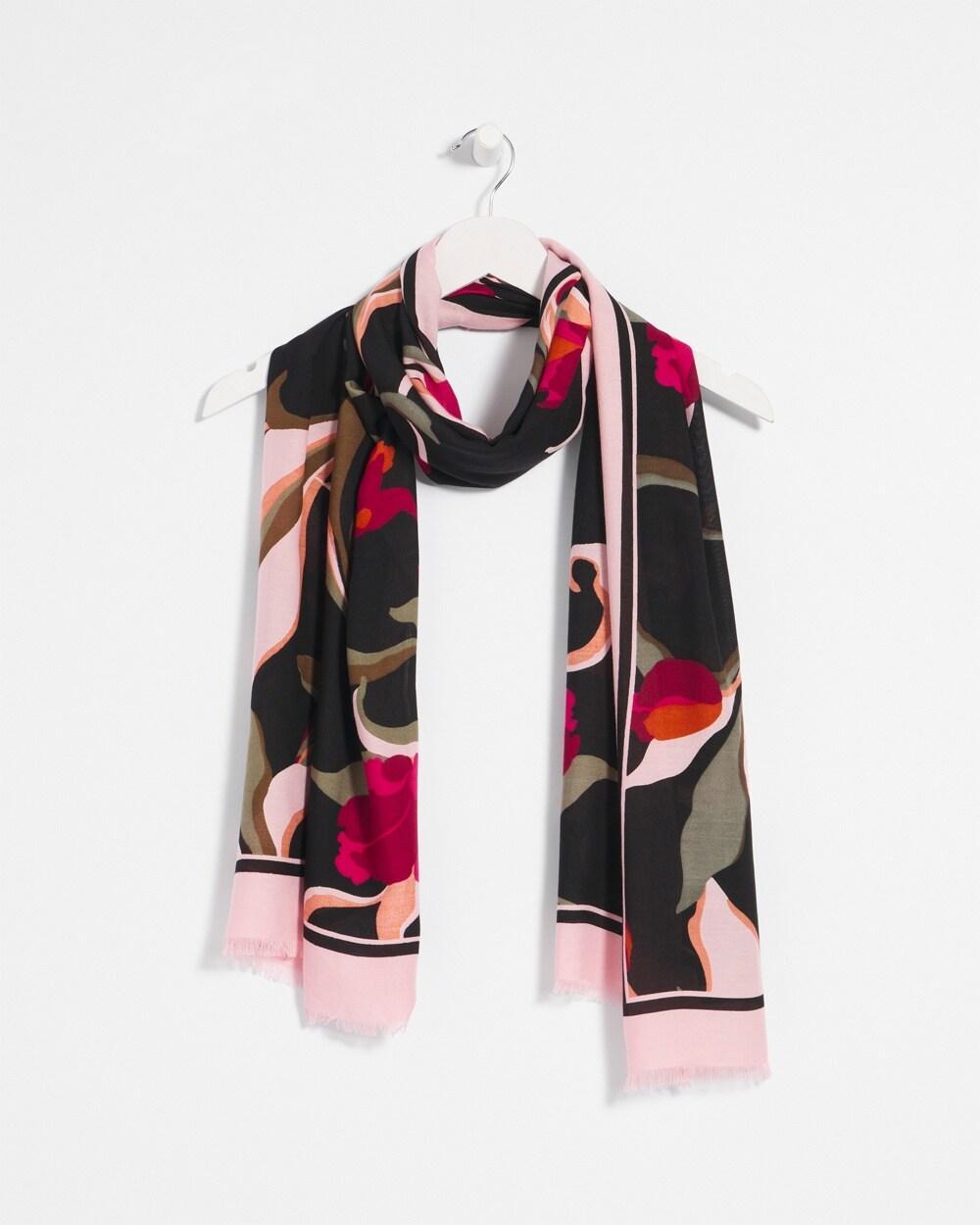 Orchid Print Oblong Scarf Product Image