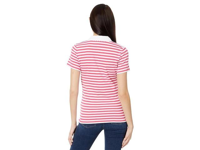 Tommy Hilfiger Short Sleeve Striped Johnny Collar Polo (Rosette Multi) Women's Clothing Product Image