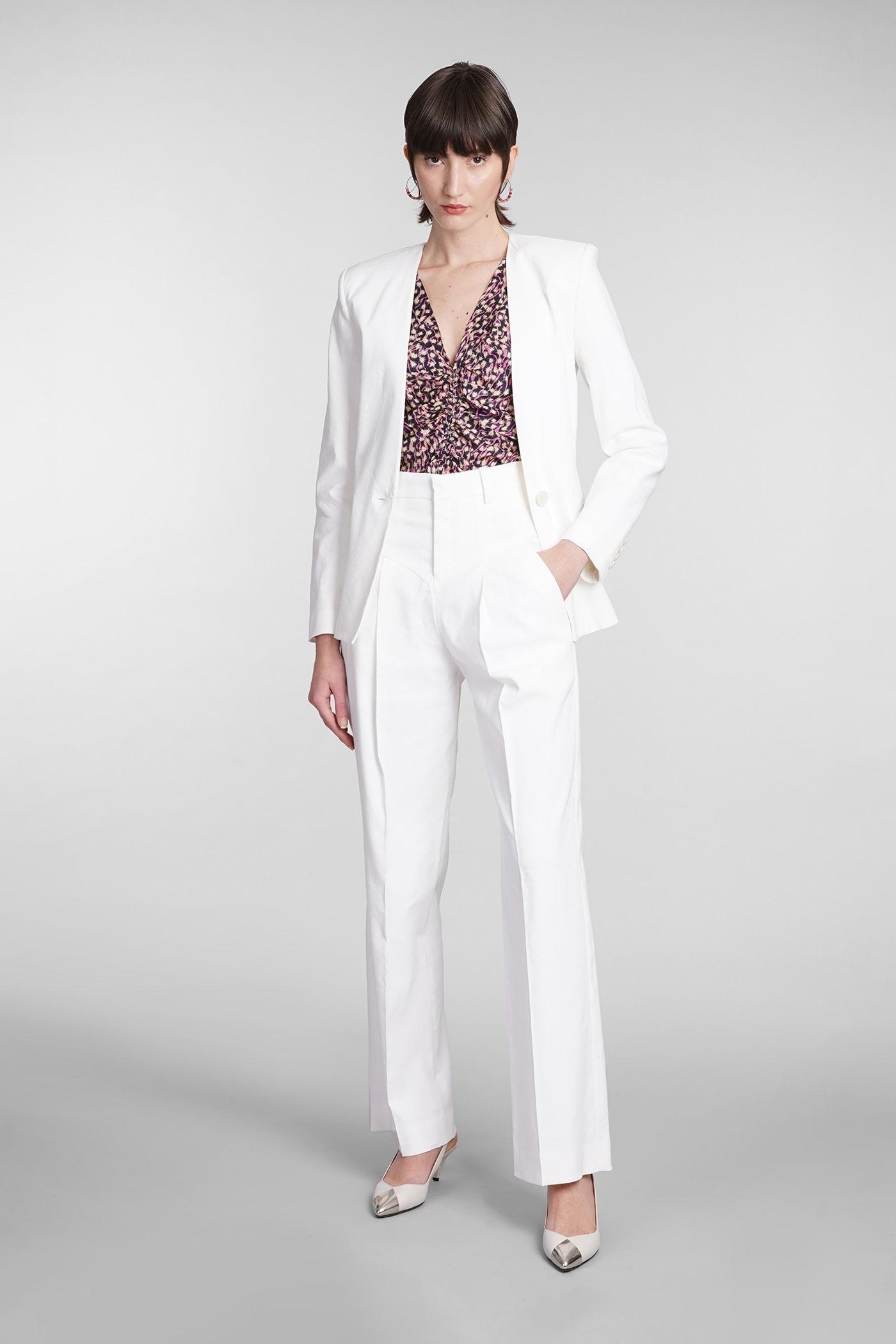 ISABEL MARANT Wide-leg Pants In White Product Image