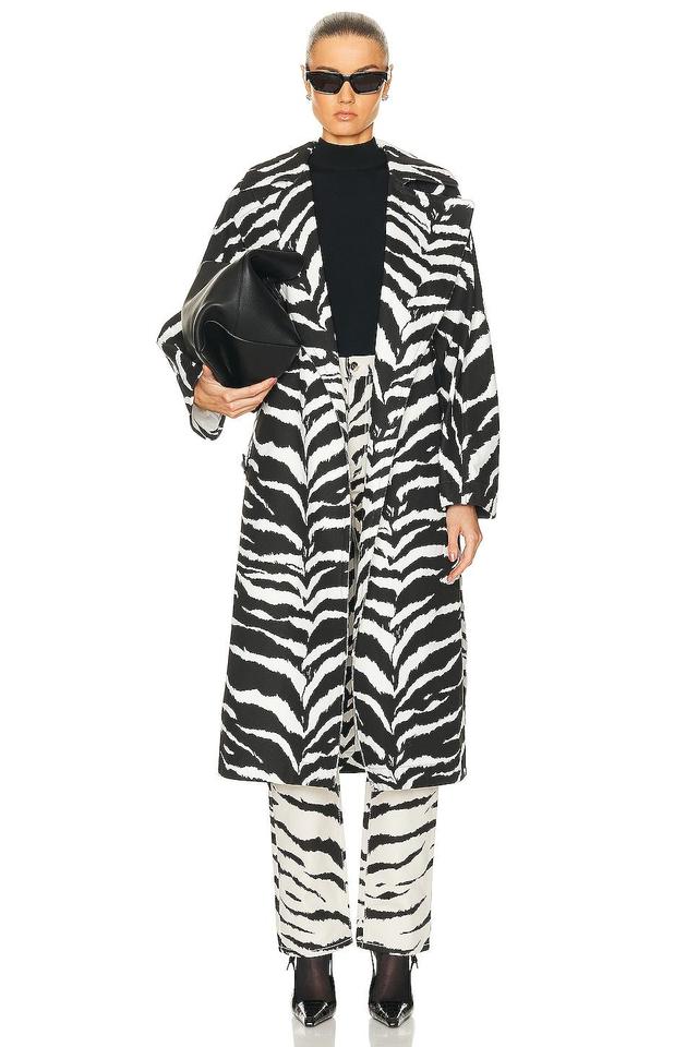 ALAA Trench Coat in Black,White Product Image